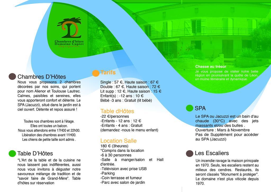 مبيت وإفطار Courpiac Domaine Capiet المظهر الخارجي الصورة